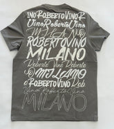 ROBERTO VINO Big Writing Tee Grey at Gravity NYC